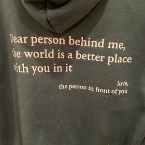 Black Hoodie Top with Pink Text - Positive Message